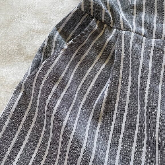 PRICED TO SELL - See Description for details — Black & White Striped Jumpsuit - Picture 11 of 12